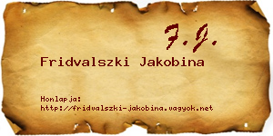 Fridvalszki Jakobina névjegykártya